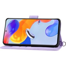 Cool-M Samsung Galaxy A04E Için 4g Cüzdan Telefon Kapağı Cilt Dokunuşlu Hissedilmiş Çiçekler Stand Deri Kılıfı Bilek Kayışı ve Omuz Kayışı (Yurt Dışından)