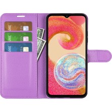 Cool-M Samsung Galaxy A04E 4g Için Telefon Stand Cüzdan Kapağı, Litchi Doku Pu Pu Deri Anti-Çizgi Telefon Flip Kılıfı (Yurt Dışından)