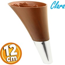 Badem10 Clara Mobilya Kanepe Sehpa Tv Ünitesi Baza Koltuk Ayağı Kahverengi Krom Renk 12 cm Ayakları