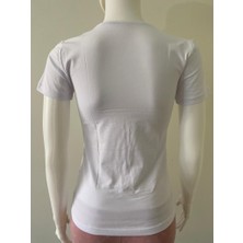 Biricik İç Giyim Yuvarlak Yaka, Basic, Beyaz, T-Shirt, Likralı Tişört
