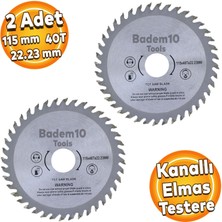 Badem10 Testere Spiral Ağaç Ahşap Sunta Kesme Testeresi 115 mm 40 Diş (2 Adet)