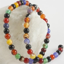 Feryal 6 mm Parlak Karışık Akik Taşı