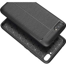 Microcase Apple iPhone 7 / 8 Leather Serisi Deri Efekt Silikon Kılıf - Siyah AL3337