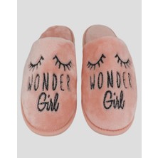 KİİPİ - Wonder Girl Yazılı Pudra Kadın Ev Terliği