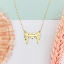 Nida Jewelry 925 Ayar Gümüş Melek Kanatları Kalp Istediğini Yazdır Kolye