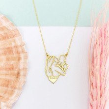 Nida Jewelry 925 Ayar Gümüş Anne Bebek Isim Kolye