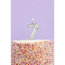 Le Mabelle Gümüş  7 Rakamı Mum
