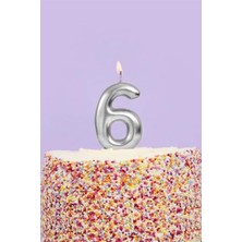 Le Mabelle Gümüş  6 Rakamı Mum