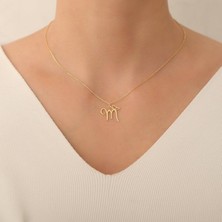 Nida Jewelry 925 Ayar Gümüş Kelebek Detaylı Harf Kolye