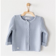 Andywawa Hırka Erkek Çocuk İçin Doğal İplikten Üretilmiş Mavi Renkli Sevimli Tasarım