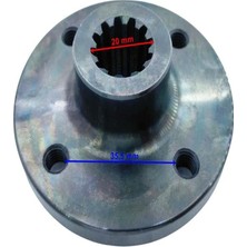 SEVEN KARDEŞLER Kar Motoru Arka Disk Flanşı 12 Freze Iç 20 mm Boy 32 mm 4 Delikli Öm