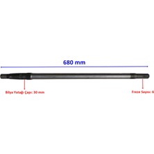 atv Bisan Kasalı Arka Aks 680 mm Bilya Yatağı 30 mm 6 Freze Öm