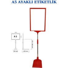 İstanbul Manken 1 Adet Kırmızı A5 Ayaklı Etiketlik Sepet Etiketi Çerçeveli Etiketlik Eşek Askılık Etiketi