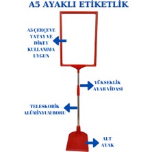 İstanbul Manken 1 Adet Kırmızı A5 Ayaklı Etiketlik Sepet Etiketi Çerçeveli Etiketlik Eşek Askılık Etiketi