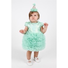 Le Mabelle Mint  Kısa Kollu Tütülü Bebek Prenses Elbise - Lina