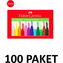 Faber-Castell 100 Paket  Karton Kutu 12 Renk Pastel Boya