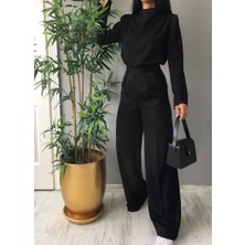 En Trend Moda Bol Kesim Siyah Pantolon - 10019