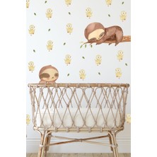 Msticker Tembel Hayvan ve Arkadaşı Çocuk Bebek Odası Sticker Seti