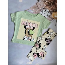 Mini Kids & Baby Kız Çocuk Minnie Mouse Baskılı T-Shirt ve Kapri Tayt Takım