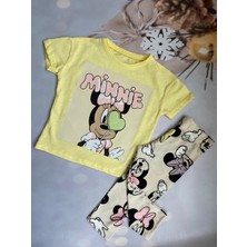 Mini Kids & Baby Kız Çocuk Minnie Mouse Baskılı T-Shirt ve Kapri Tayt Takım