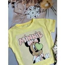 Mini Kids & Baby Kız Çocuk Minnie Mouse Baskılı T-Shirt ve Kapri Tayt Takım