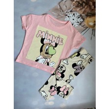 Mini Kids & Baby Kız Çocuk Minnie Mouse Baskılı T-Shirt ve Kapri Tayt Takım