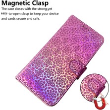 Cool-M Samsung Galaxy A24 Için 4g Pu Deri Deri Flip Cüzdan Telefon Kılıfı Göz Kamaştırıcı Çiçek Desen Stand Folio Cover (Yurt Dışından)