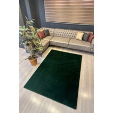 All Star Carpet Modern Tavşan Tüyü Yumuşacık Tüy Dökmez Peluş Halı Petrol Yeşili