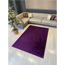 All Star Carpet Modern Tavşan Tüyü Yumuşacık Tüy Dökmez Peluş Halı Mor