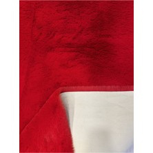 Extra Carpet Modern Tavşan Tüyü Yumuşacık Tüy Dökmez Peluş Halı Kırmızı