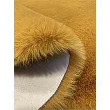 Extra Carpet Modern Tavşan Tüyü Yumuşacık Tüy Dökmez Peluş Halı Hardal