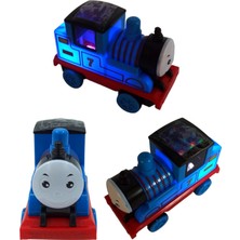 PopŞeker Thomas Tren Sesli Müzikli Işıklı Sürtmeli Thomas Tren 12X8CM. Mavi