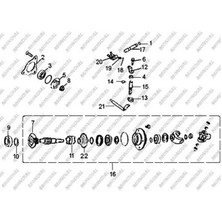 Mondial Atv MD250 MD250-X Geri Vites Ara Dişli 18T Orj