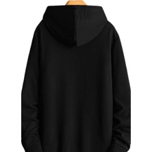 NO979 Erkek Kapüşonlu Siyah Sweatshirt