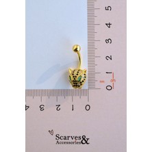 Sacce Scarves&Accessories Çelik Kaplan Figürlü Göbek Piercing Gold