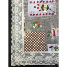 Dekorya Pvc Dantelli | Renkli Desenli Lüx Masa Örtüsü | Muşamba Elyaf Tabanlı Kaymaz Silinebilir Leke Tutmaz