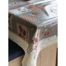 Dekorya Pvc Dantelli | Renkli Desenli Lüx Masa Örtüsü | Muşamba Elyaf Tabanlı Kaymaz Silinebilir Leke Tutmaz