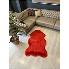 All Star Carpet Kuzu Post Peluş Premium Uzun Tüylü Yumuşacık Halı Kırmızı