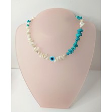 HD Marketim Kolye Turkuaz Kırık Doğal Taş Kolye