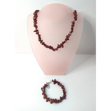 HD Marketim Bileklik Kolye Set Kırık Doğal Taş Kolye Gerdanlık Çakra Enerji Takı Aksesuar