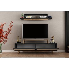 Derya Dekor Harmony Üst Raflı Tv Ünitesi Kilim -Antrasit