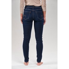 Vavien 6008-KADIN Koyu Mavi Likralı Skinny Jean