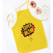 Bk Gift Kişiye Özel Isimli Anneler Günü Tasarımlı Sarı Mutfak Önlüğü, Aşçı Önlüğü, Şef Önlüğü, Anneye Hediye-20