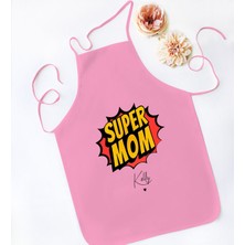 Bk Gift Kişiye Özel Isimli Anneler Günü Tasarımlı Pembe Mutfak Önlüğü, Aşçı Önlüğü, Şef Önlüğü, Anneye Hediye-19
