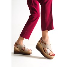 Modabuymus Vandes Ayakkabı Dolgu Topuklu Günlük Sandalet