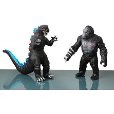 Elifeshop Godzilla Vs Kong Giant Godzilla & King Kong Aksiyon Karakter Figür Oyuncak Seti 2 Karakter Bir Arada