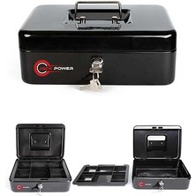 Jack Power Germany Büyük Boy Anahtarlı Çelik Kasa Büyük Boy Bozuk Para Kasası Nakit Kutusu Cash Box 9X18X25 cm