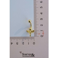 Sacce Scarves&Accessories Çelik Melek Figürlü Göbek Piercing Gold