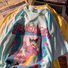 Köstebek Mavi Anime Harajuku Kuromi - I Hate People (Unisex) T-Shirt