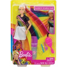 Barbie FXN96 Gökkuşağı Renkli Saçlar Bebeği